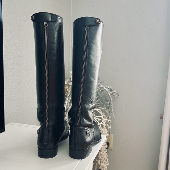 Frye Melissa Button Back Zip Black leather boots women size 6.5 - Picture 3 of 10